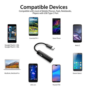 USB C to 3.5mm Headphone Charger 2 in 1 Adapter