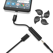 Load image into Gallery viewer, USB C to 3.5mm Headphone Charger 2 in 1 Adapter