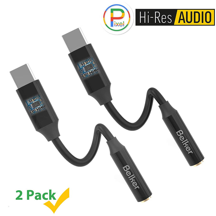 2 Pack Google Pixel 2 USB C to 3.5mm adapter